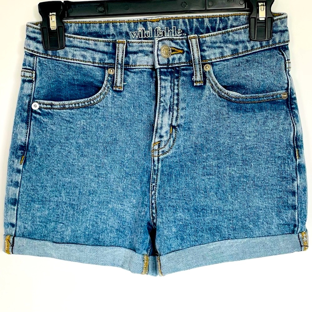 Wild Fable High Waisted Jean Shorts Medium Wash 25